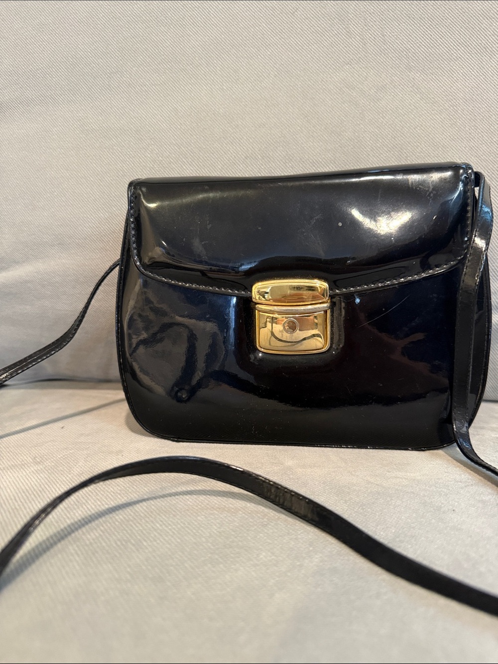 Crossbody Patent Leather Structured Lady Flap Bag